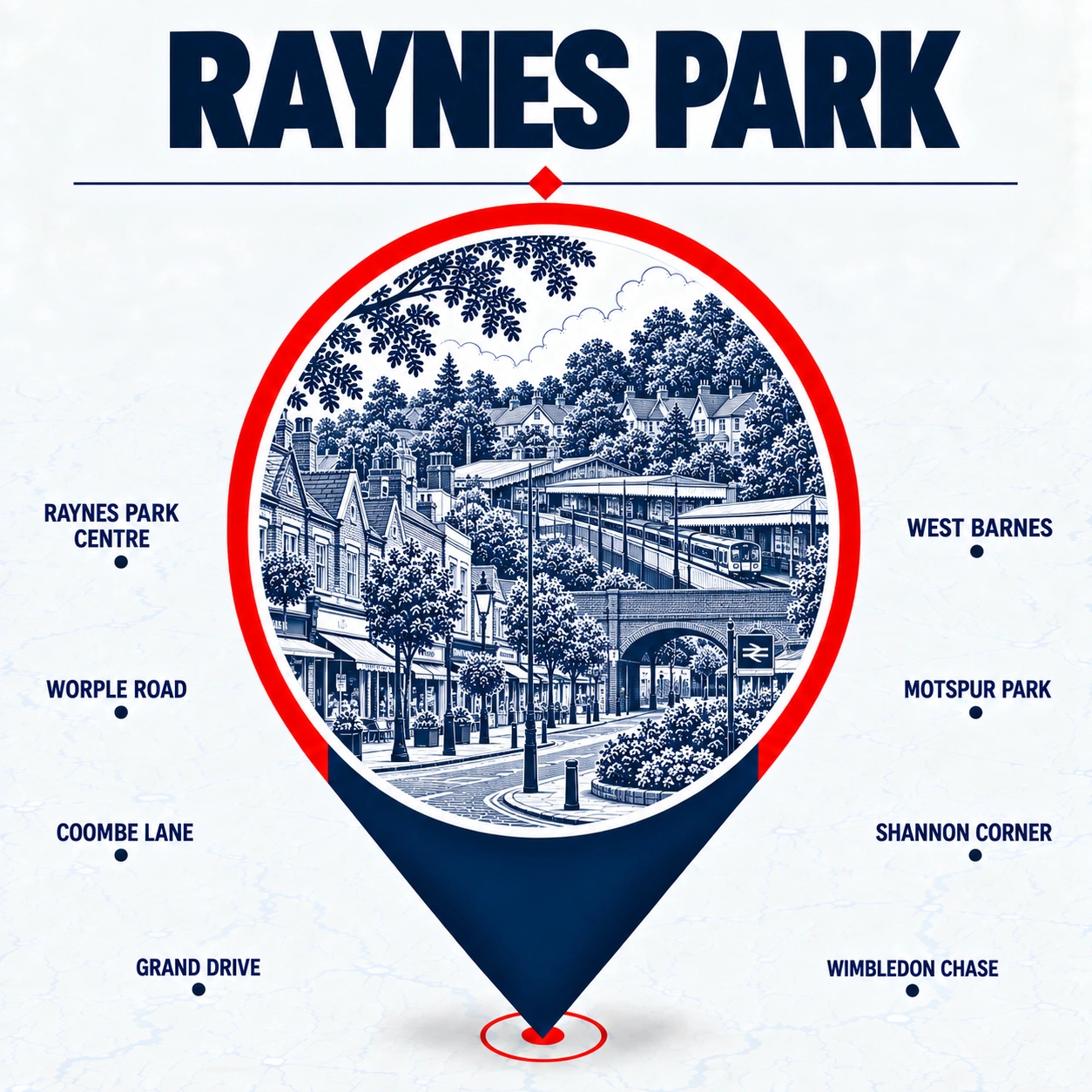 Map showing Raynes Park and nearby emergency electrical service areas